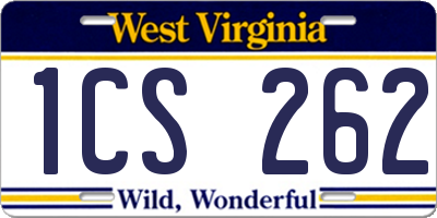 WV license plate 1CS262