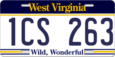 WV license plate 1CS263