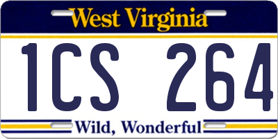 WV license plate 1CS264