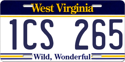 WV license plate 1CS265