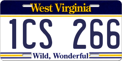 WV license plate 1CS266