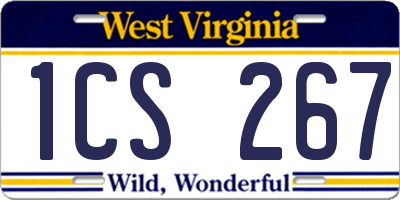WV license plate 1CS267