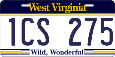 WV license plate 1CS275