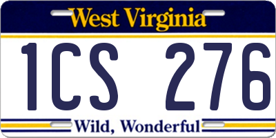 WV license plate 1CS276