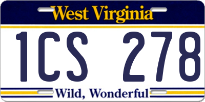 WV license plate 1CS278