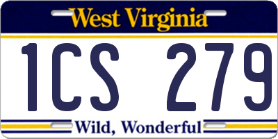 WV license plate 1CS279