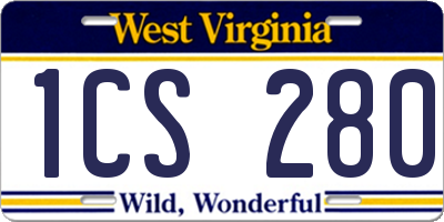WV license plate 1CS280