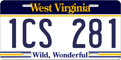 WV license plate 1CS281