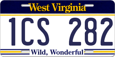 WV license plate 1CS282