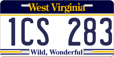 WV license plate 1CS283