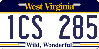 WV license plate 1CS285