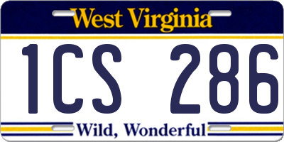 WV license plate 1CS286