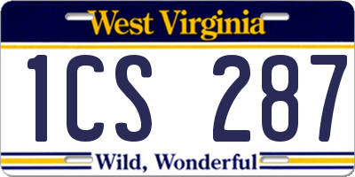 WV license plate 1CS287
