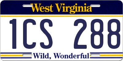 WV license plate 1CS288