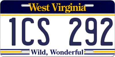 WV license plate 1CS292