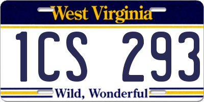 WV license plate 1CS293