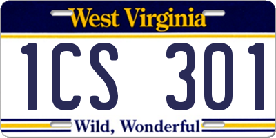 WV license plate 1CS301