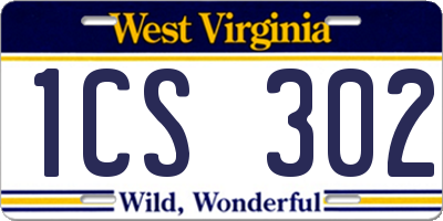 WV license plate 1CS302