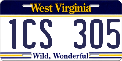 WV license plate 1CS305