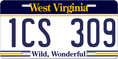 WV license plate 1CS309