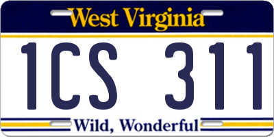WV license plate 1CS311