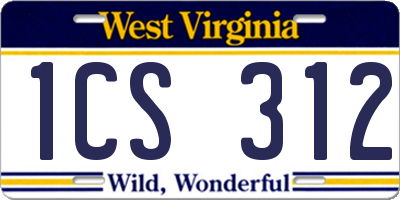 WV license plate 1CS312