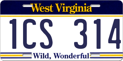 WV license plate 1CS314