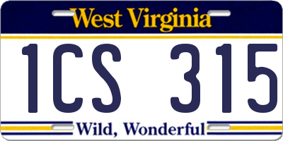 WV license plate 1CS315