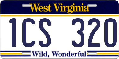 WV license plate 1CS320