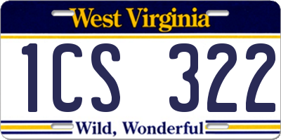 WV license plate 1CS322