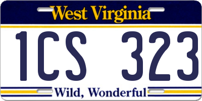 WV license plate 1CS323