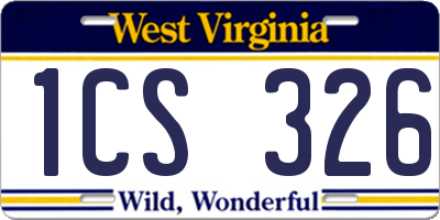 WV license plate 1CS326