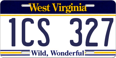 WV license plate 1CS327