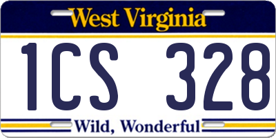WV license plate 1CS328