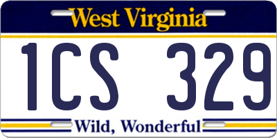 WV license plate 1CS329