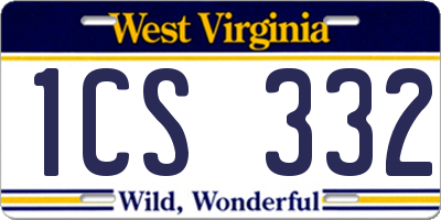 WV license plate 1CS332