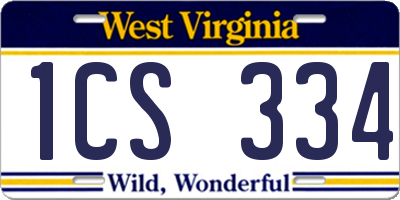 WV license plate 1CS334