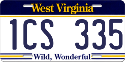 WV license plate 1CS335