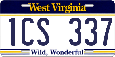 WV license plate 1CS337