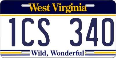 WV license plate 1CS340