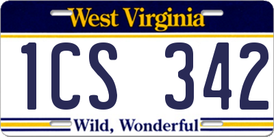 WV license plate 1CS342