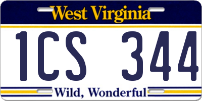 WV license plate 1CS344