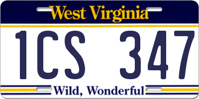 WV license plate 1CS347