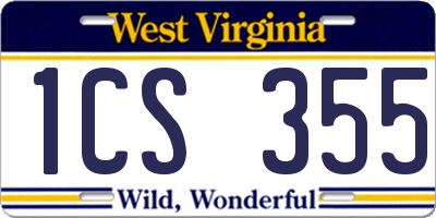 WV license plate 1CS355