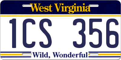WV license plate 1CS356