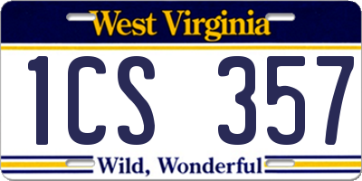 WV license plate 1CS357