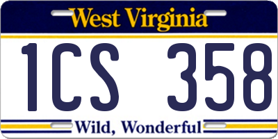 WV license plate 1CS358