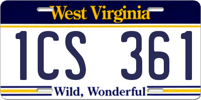 WV license plate 1CS361