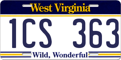 WV license plate 1CS363