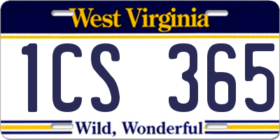 WV license plate 1CS365